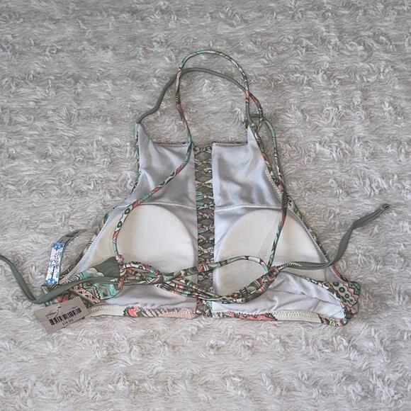 Altar’d State Abstract Print Padded Lace Up Halter Bikini Top - NWT!! - Picture 6 of 6
